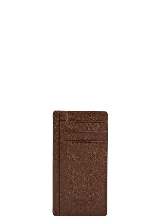 Da Milano 9 Slots Leather Card Holder for Men & Women - Brown (CA-10122A-OL) - Image 3